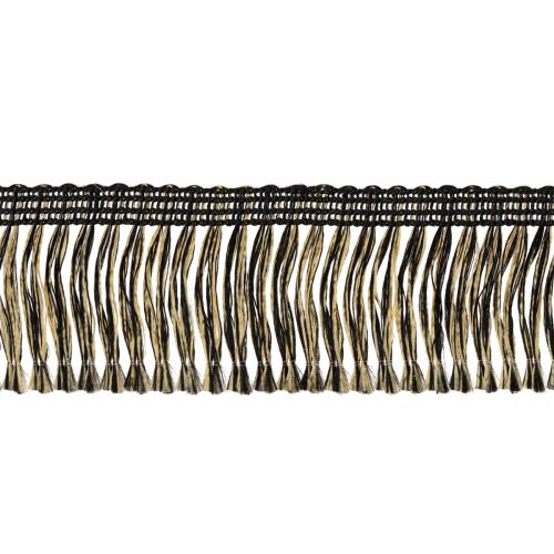 Black and gold fringed trim 4cm x 25m - Ideal for wreath decoration, mourning ribbon &amp; vintage accessories | Floristik24.ie