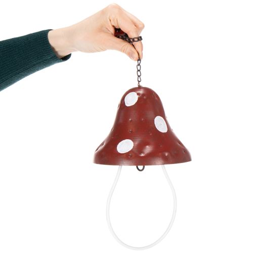Product Metal feeding station, fly agaric design, hanging, red and white, 25.5cm