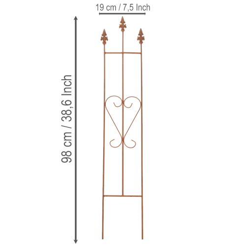 Product Garden trellis, decorative heart-shaped plant support for climbing plants, 98cm