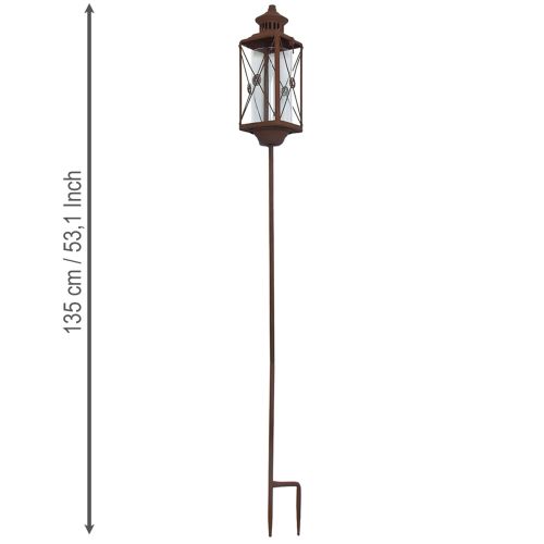 Garden lantern metal decoration rust look 12cmx12cmx135cm | Floristik24.ie