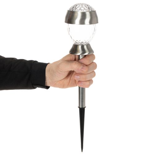 Solar garden lights, globe lights with ground spike, 36cm, 4 pieces | Floristik24.ie