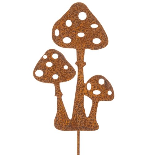 Garden stake, weathered steel, fly agaric decorative stake, 15cm, 6 pieces | Floristik24.ie