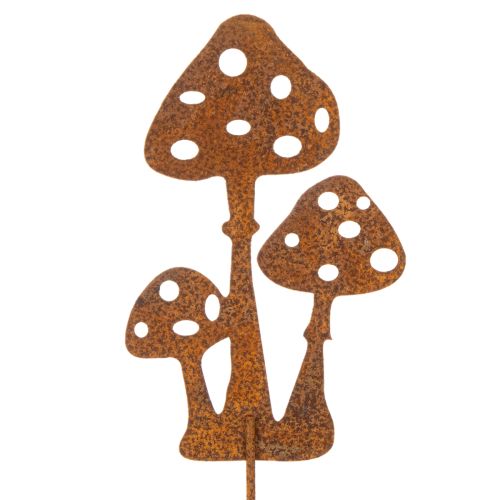 Garden stake, weathered steel, fly agaric decorative stake, 15cm, 6 pieces | Floristik24.ie