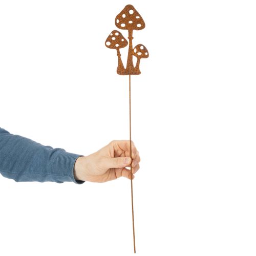 Garden stake, weathered steel, fly agaric decorative stake, 15cm, 6 pieces | Floristik24.ie