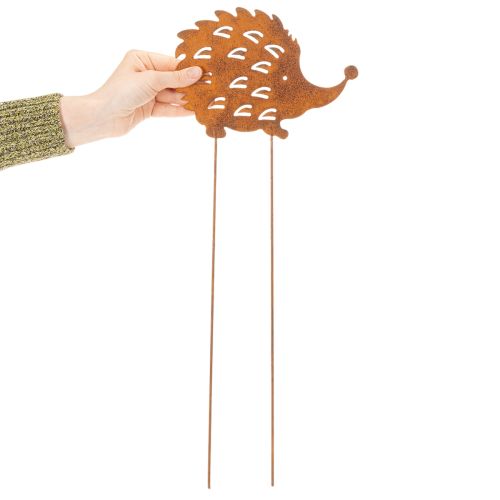 Garden stake hedgehog rust patina decorative garden stake 20cm | Floristik24.ie