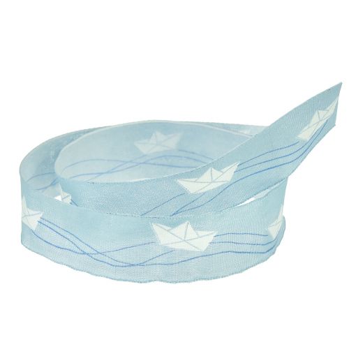 Product Gift ribbon blue boat decorative ribbon maritime 25mm 20m