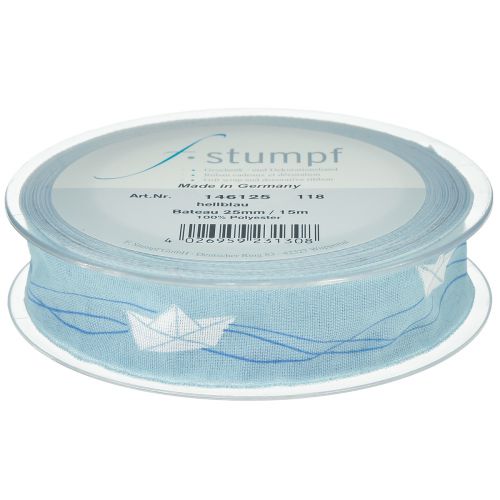 Product Gift ribbon blue boat decorative ribbon maritime 25mm 20m