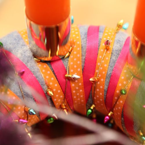 Product Gift ribbon dotted decorative ribbon orange 10mm 25m