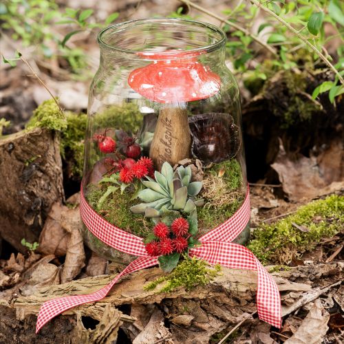 Gift ribbon check Bordeaux 25mm 20m