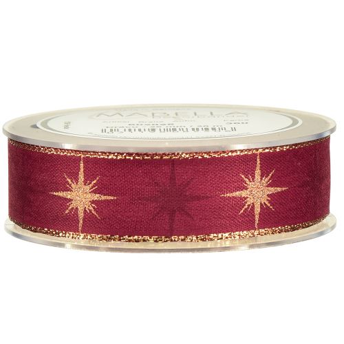 Product Gift ribbon star ribbon decorative ribbon red gold W25mm L20m