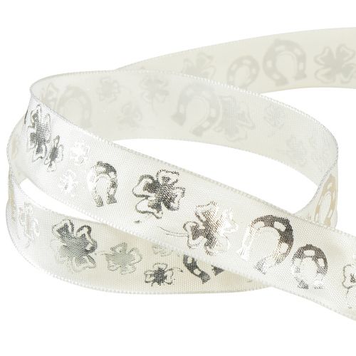 Product Gift ribbon white silver decorative ribbon New Year&#39;s Eve 25mm 18m