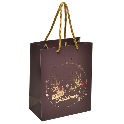 Product Gift bag Christmas antlers brown/gold 18x10x23cm 2pcs