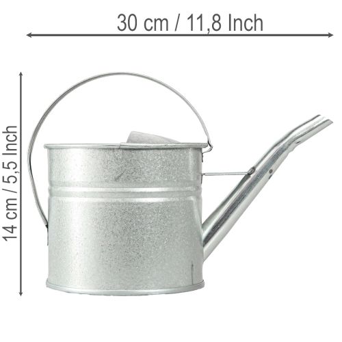 Product Vintage decorative watering can, metal, silver, 1.25l planter