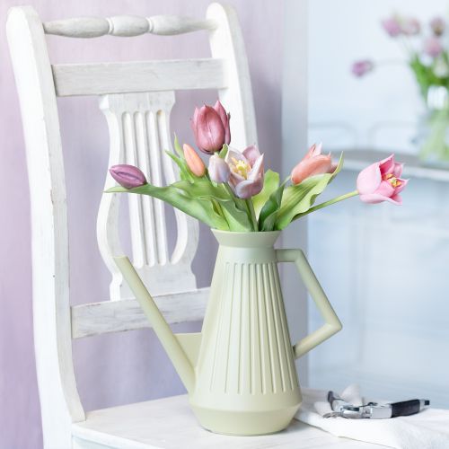 Product 9L watering can in olive green with removable rose, practical for garden and flower care, robust, 42cm