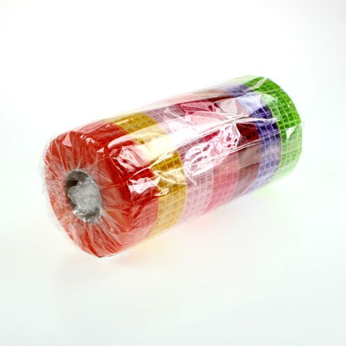 Floristik24 Grid tape 3cm x 10m colorful 7pcs