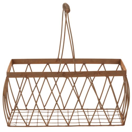 Wire basket, metal, rust look, 28x13.5x14cm, 2 pieces | Floristik24.ie