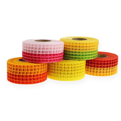 Floristik24 Grid tape 4.5cm x 10m two-tone 5 rolls