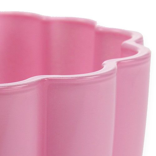 Floristik24 Glass vase &quot;Bloom&quot; pink Ø14cm H17cm