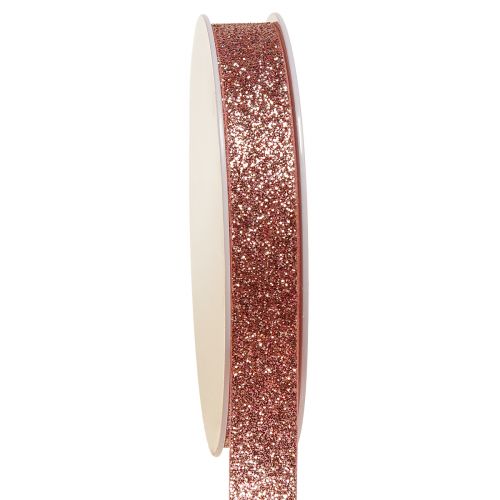 Floristik24 Glitter ribbon in pink decorative ribbon glitter W15mm L18m