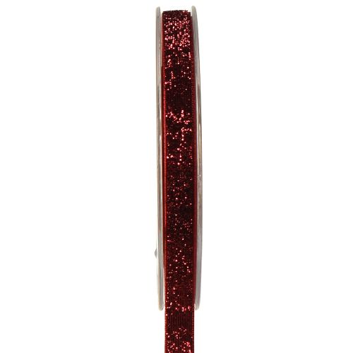 Floristik24 Glitter ribbon Christmas ribbon dark red W10mm L10m