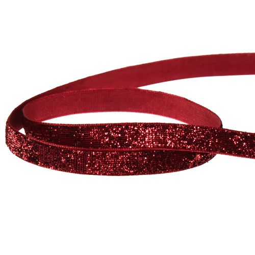 Floristik24 Glitter ribbon Christmas ribbon dark red W10mm L10m