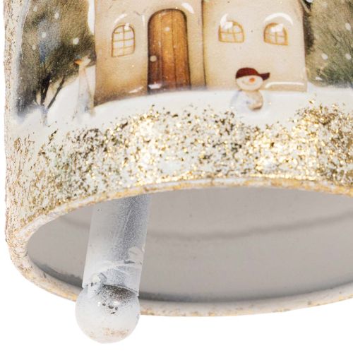 Bell with winter village motif
