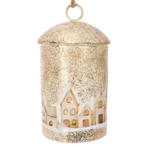 Bell with winter village motif