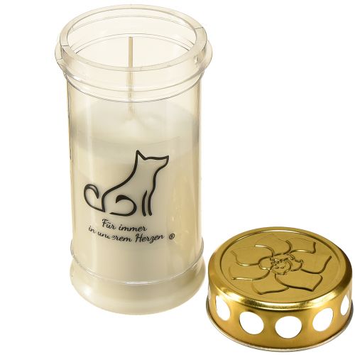 Product Grave light dog grave candle for animals white Ø7cm H16.5cm