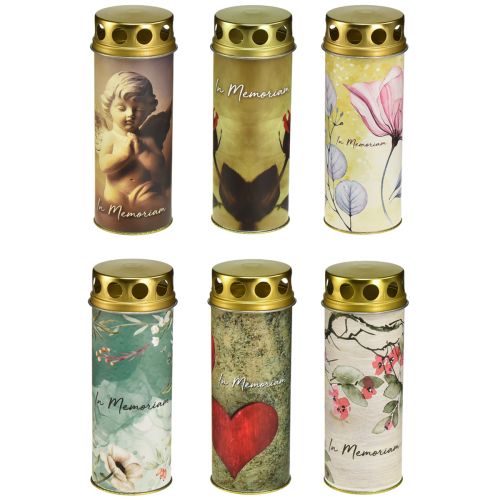 Product Grave light with mourning motif Ø6cm H17cm 6pcs
