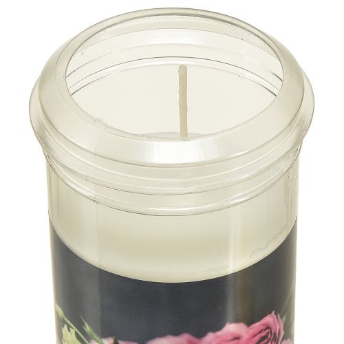 Floristik24 Grave lights white roses heart motif mourning Ø7cm H18cm 3pcs