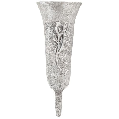 Floristik24 Grave vase Grey Vase to stick Calla motif H32.5cm