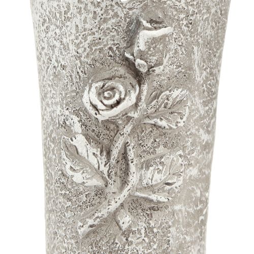 Floristik24 Grave vase grey Vase with stake Roses Antique H26cm 2pcs