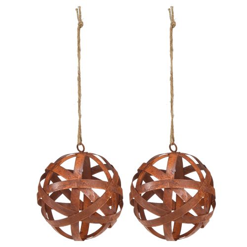 Floristik24 Rusty metal ball Ø15cm garden balls for outdoors 2pcs