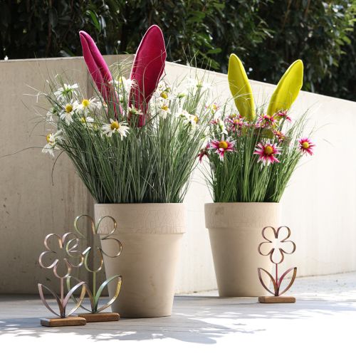 Floristik24 Bunny Decoration Ears Yellow Green Pistachio Easter on Stick 56cm