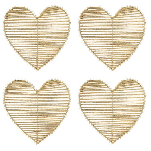 Product Heart Jute Natural For Dried Flowers 35cm 4pcs