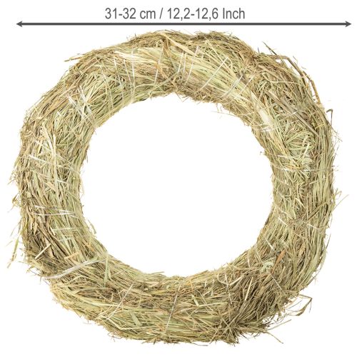 Product Hay wreaths, table decoration, natural material, Ø 31-32cm, set of 5