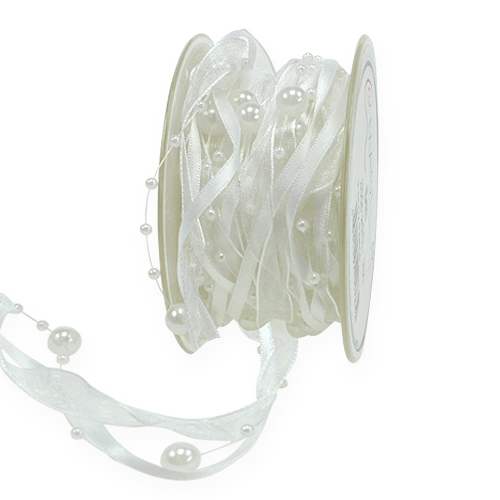 Floristik24 Wedding ribbon white 20mm 5m