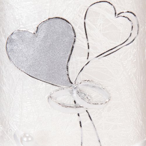Product Wedding candle, silver wedding candle, white candle 210/85mm