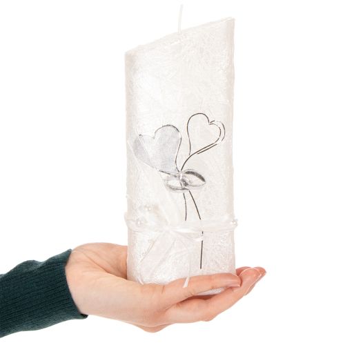 Product Wedding candle, silver wedding candle, white candle 210/85mm