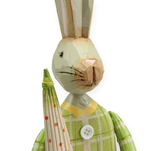 Product Wooden bunny with umbrella 46cm