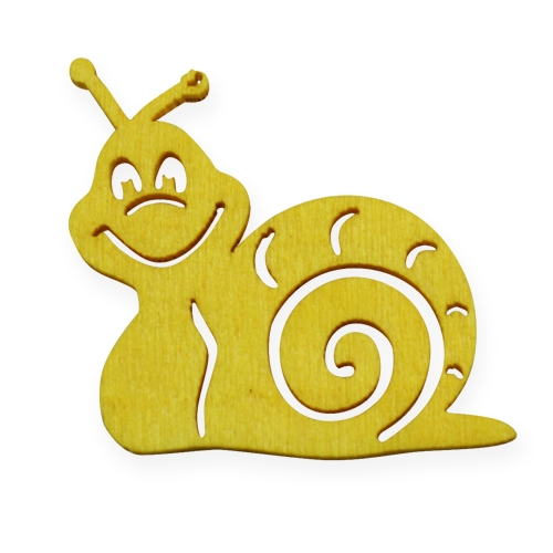 Floristik24 Streudeko wooden snail sort 3.5cm 39pcs