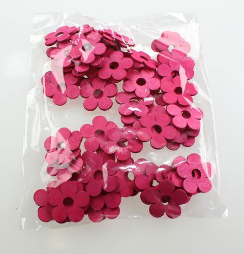 Wooden flowers Ø4cm pink 72 pcs | Floristik24.ie