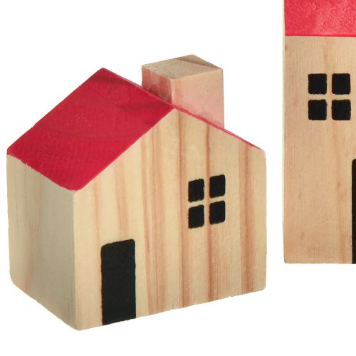 Product Wooden house decoration houses wood natural red 4 pieces