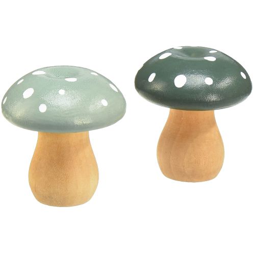 Product Wooden Mushrooms Decorative Mushrooms Wooden Toadstools Green Mint 5cm 8 pcs