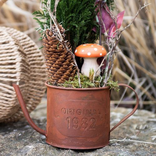 Product Wooden Mushrooms Decorative Mushrooms Wooden Fly Agarics Red Orange 5cm 9 Pcs