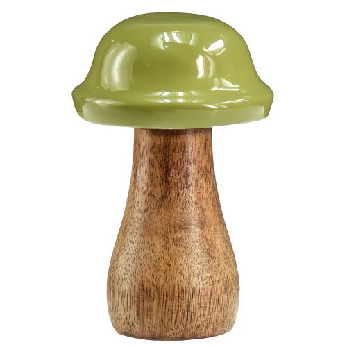 Product Wooden mushrooms decorative mushrooms wood grey green Ø6cm H10cm 2pcs