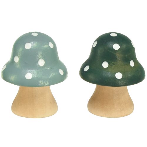 Product Wooden Mushrooms Decorative Mushrooms Wooden Mini Toadstools Mint Green 4cm 12 pcs