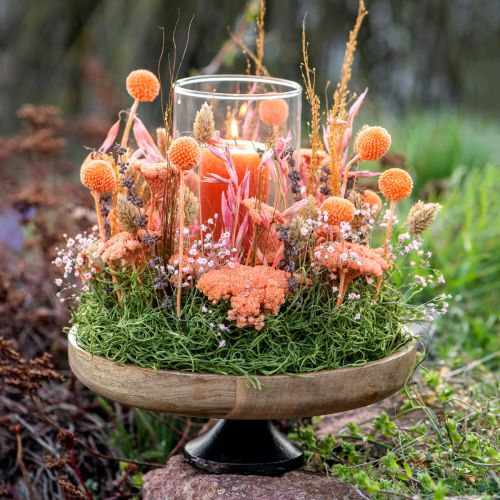 Product Wooden bowl with base decorative bowl wood natural black Ø25cm