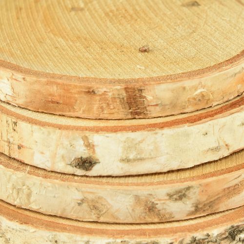 Floristik24 Wooden discs with bark birch disc natural Ø9-10cm 7 pcs