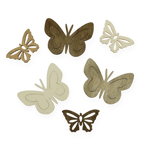 Floristik24 Wooden butterflies natural 4cm 72 pcs